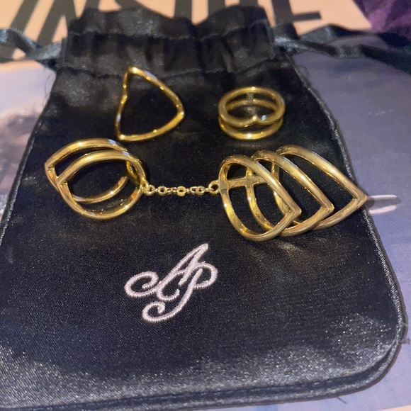 Agent Provocateur Jewelry - Brand new Agent Provocateur Sheba 18k gold plated rings & bag size M/L